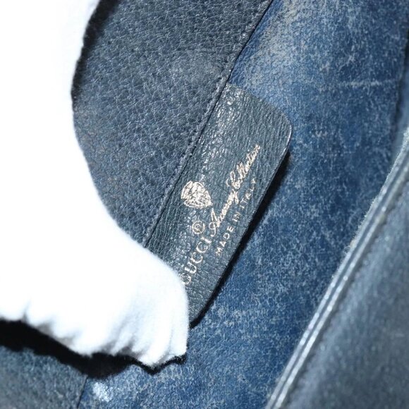 GUCCI GG Supreme Sherry Line Shoulder Bag PVC Navy Gold 116 02 076 Auth 146977 - Picture 10 of 16